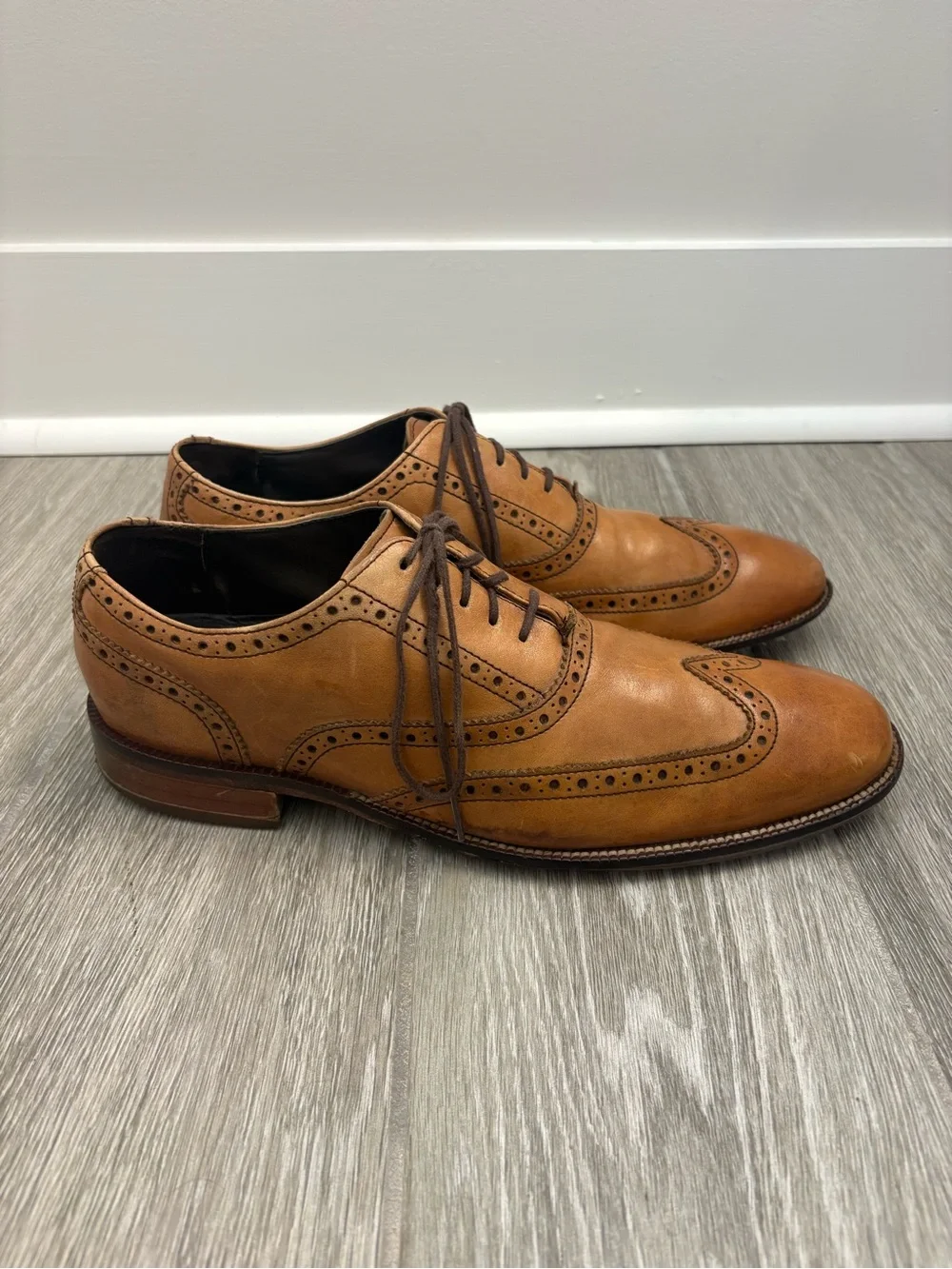 Cole Haan Tan Leather Wingtip Oxfords